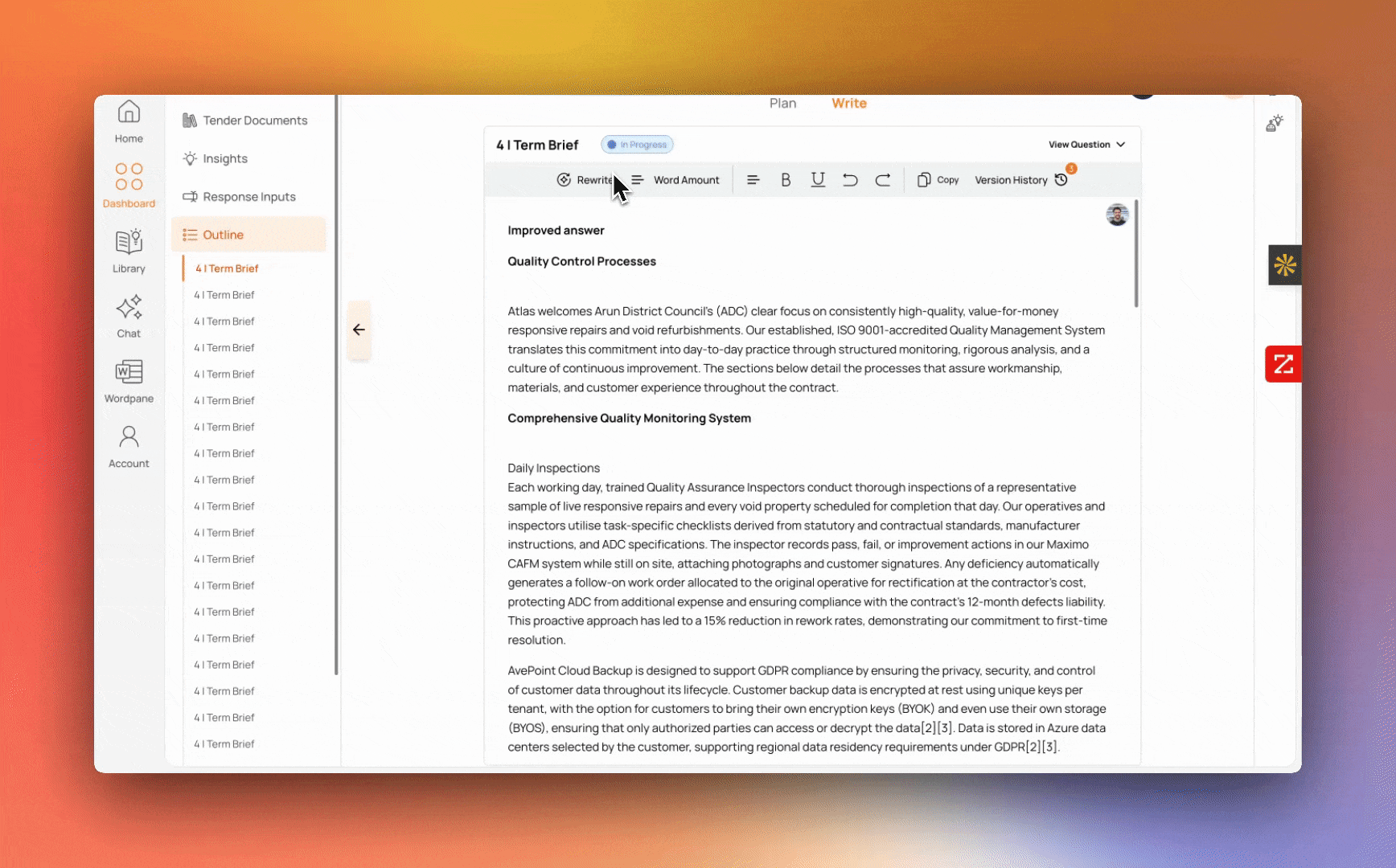Best AI bid writing software in action - mytender.io platform demo showing AI-powered tender writing, automated bid generation, and intelligent proposal creation for winning tenders